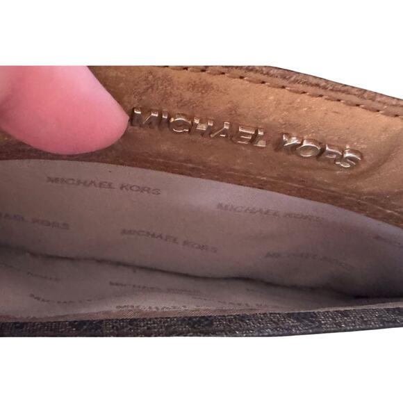 Michael Kors Mercer 'MK' Logo Continental Zip Around Wallet in Brown Vintage - Picture 6 of 9